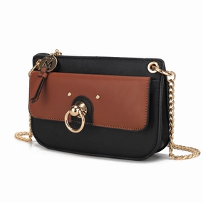MKF Collection Jill Vegan Leather Women's Color Block Crossbody Bag by Mia K.