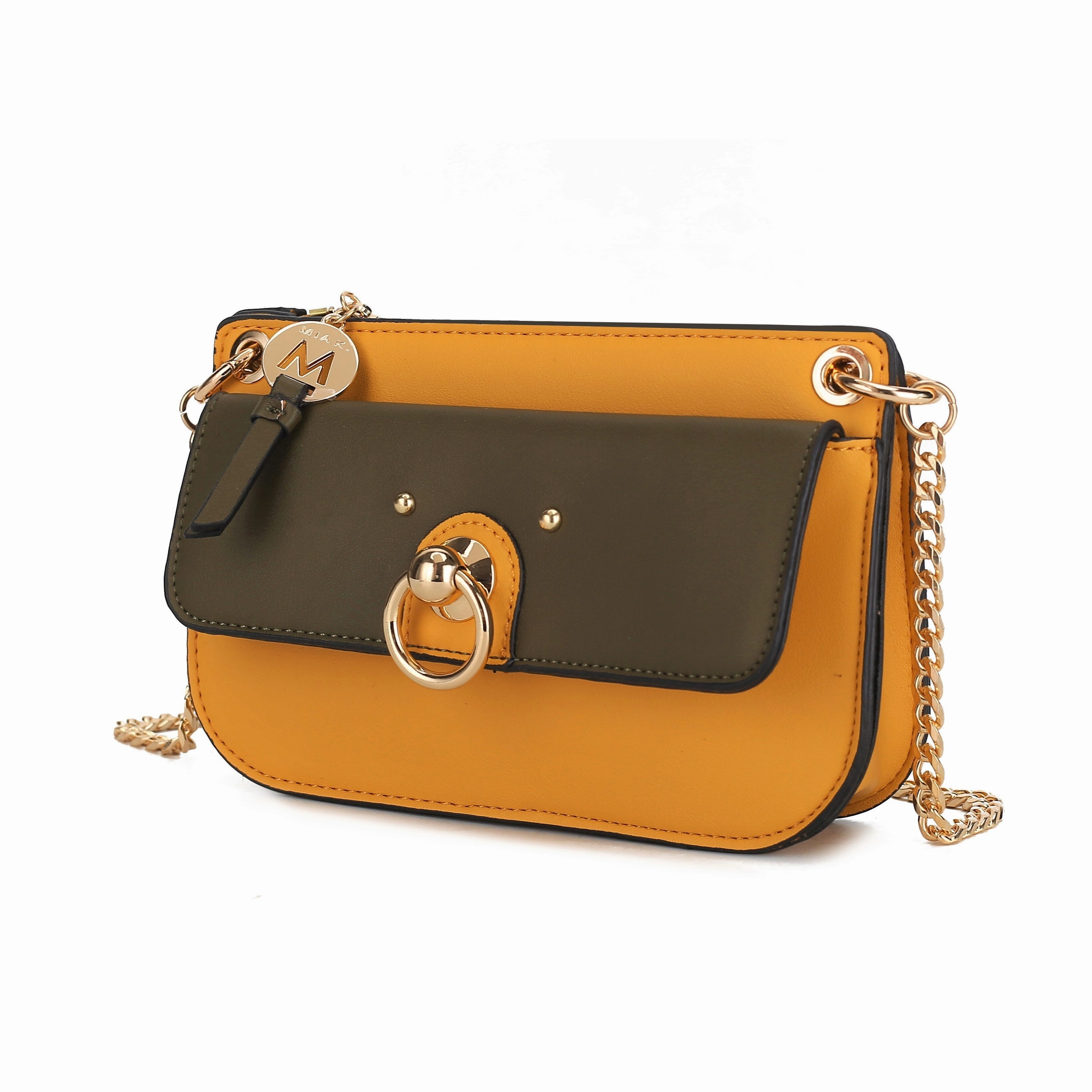 MKF Collection Jill Vegan Leather Women's Color Block Crossbody Bag by Mia K.