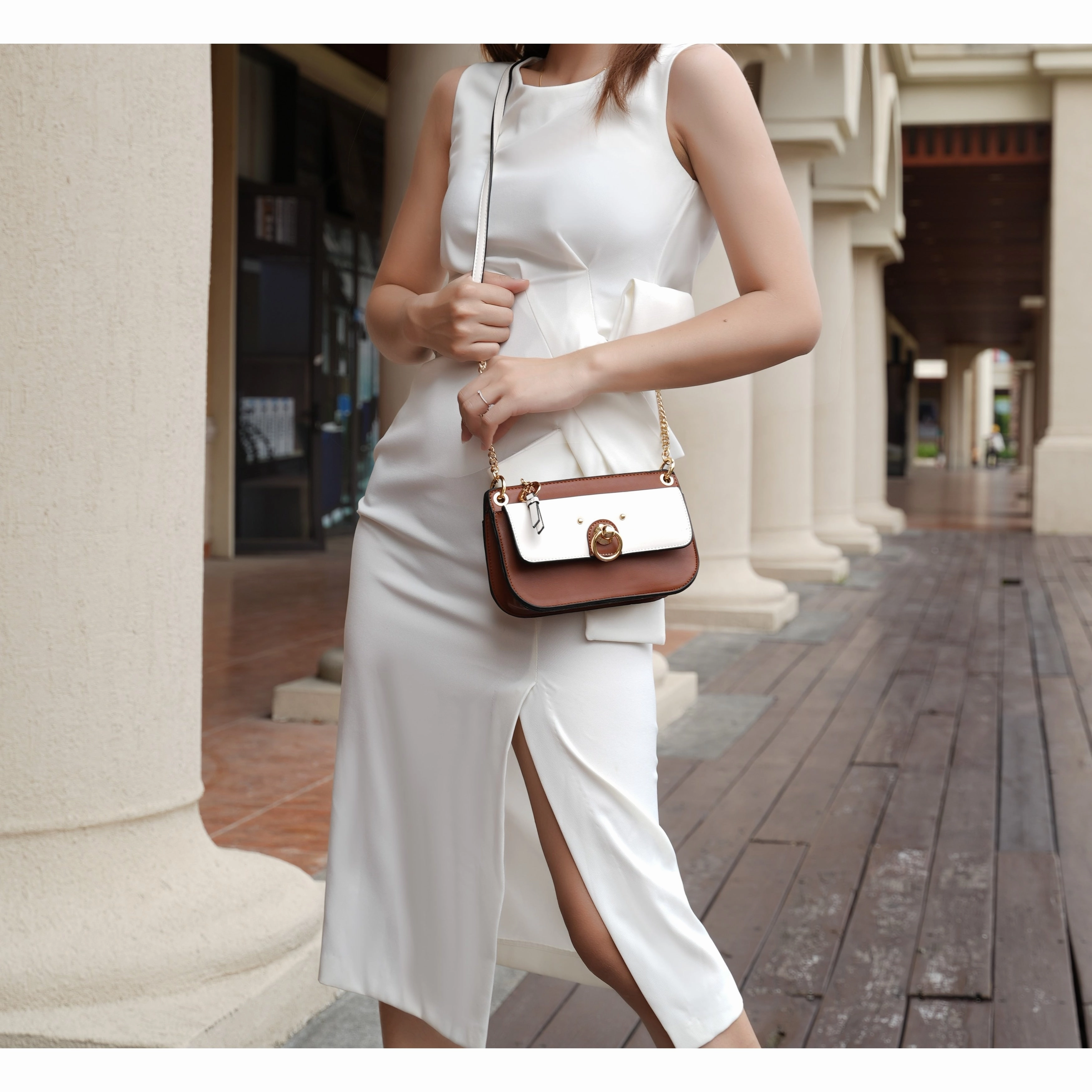 MKF Collection Jill Vegan Leather Women's Color Block Crossbody Bag by Mia K.