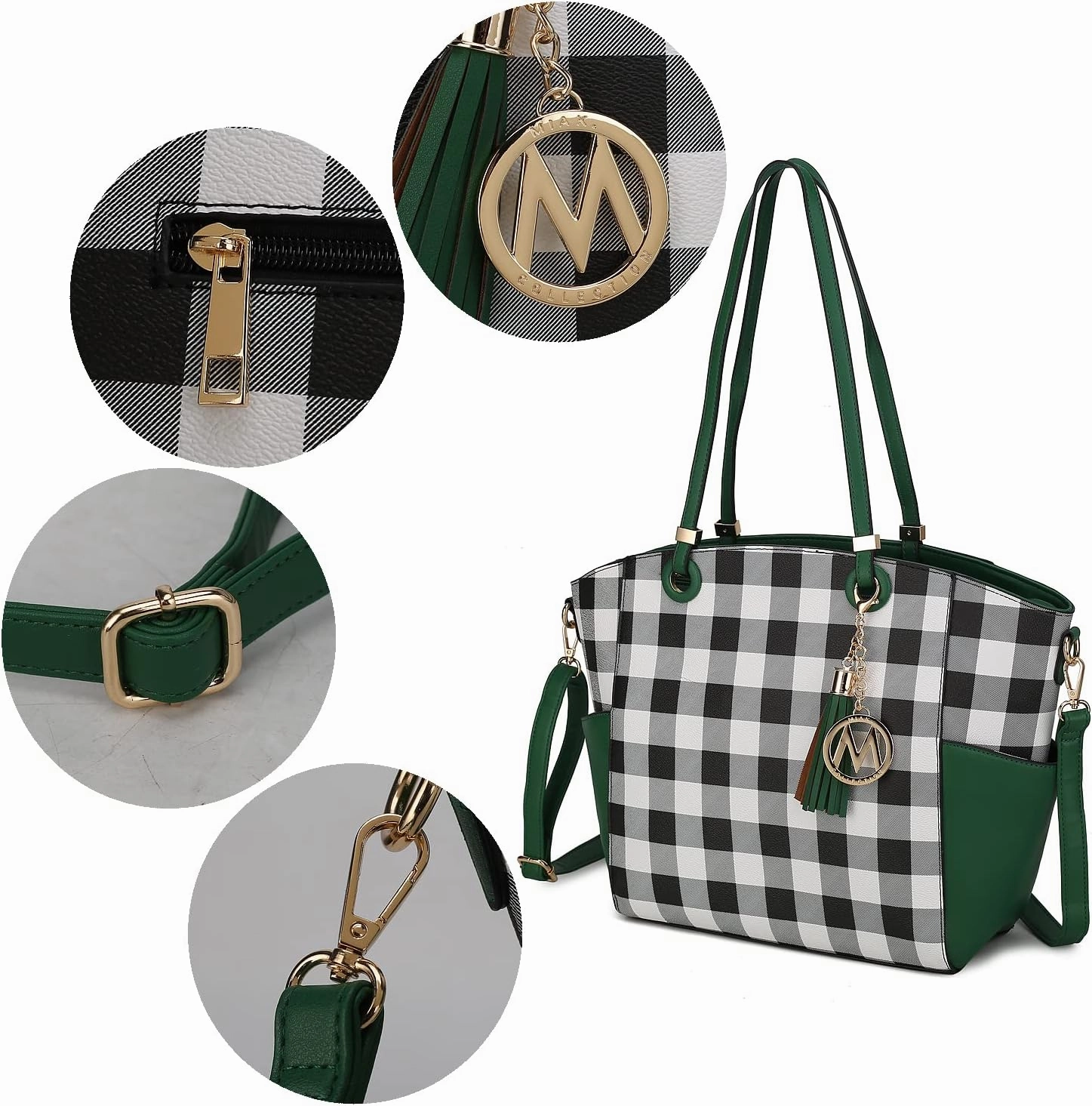 MKF Collection Shoulder Bag for Women, Vegan Leather Top-Handle Crossbody Purse Tote Satchel Handbag