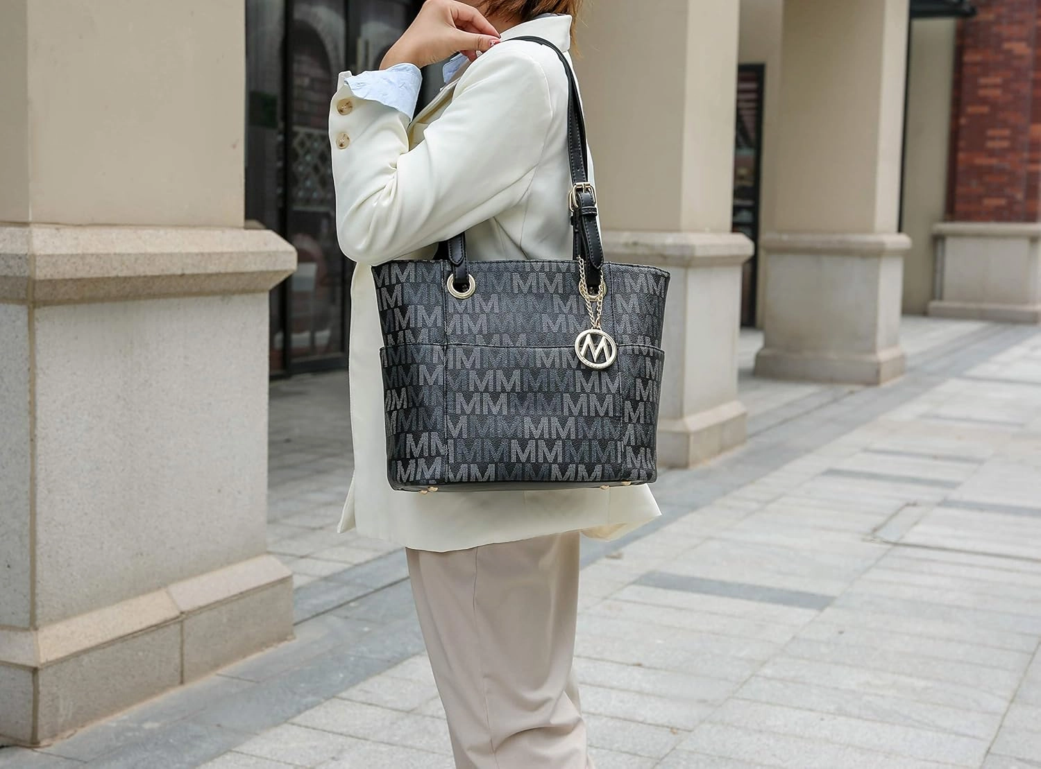 MKF Collection Tote Bag for Women, Signature Vegan Leather Pocketbook Shoulder bag Top-Handle Purse Tote Handbag