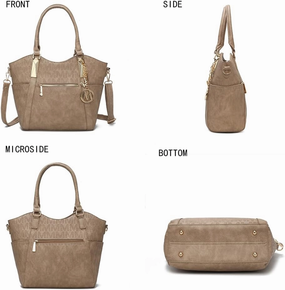 MKF Collection Tote Satchel Handbag for Women: PU Leather Shoulder Bag C Top-Handle Purse, Ladies Pocketbook By Mia K