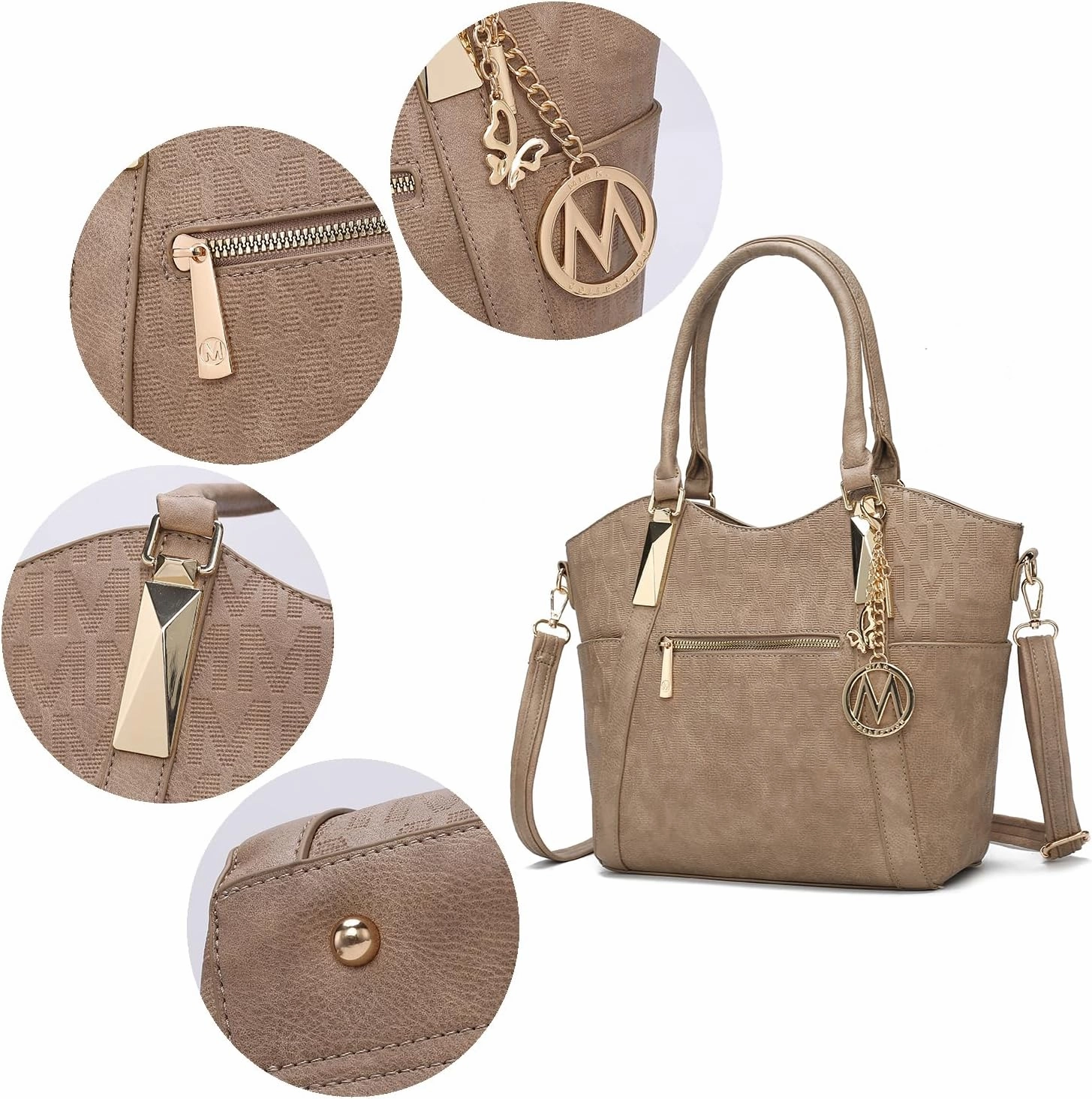 MKF Collection Tote Satchel Handbag for Women: PU Leather Shoulder Bag C Top-Handle Purse, Ladies Pocketbook By Mia K