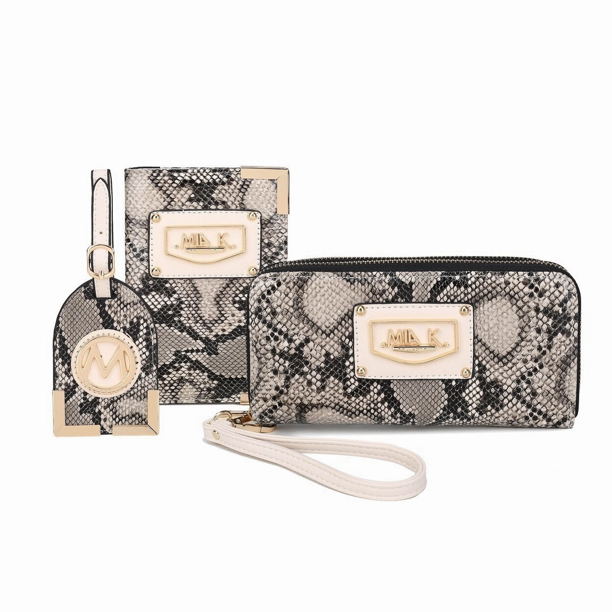 Mkfcollection Darla Wallet And Travel Set Vegan Leather Designer Handbag