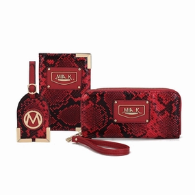Mkfcollection Darla Wallet And Travel Set Vegan Leather Designer Handbag