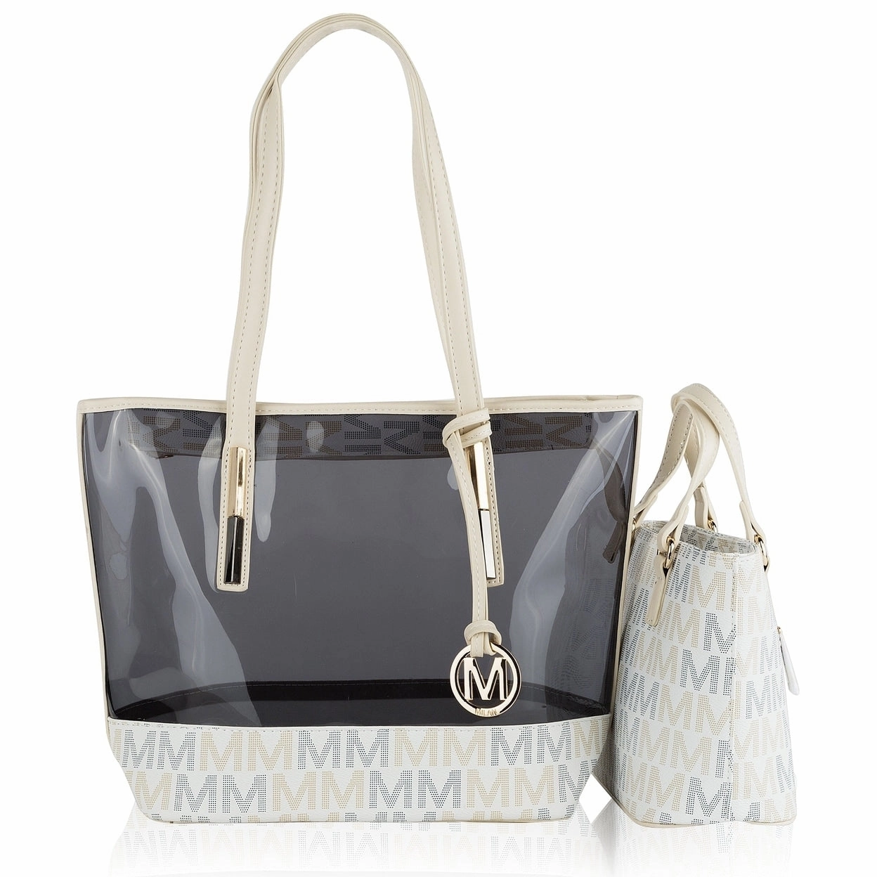 Mkfcollection Tayla Signature Tote Bag And Mini Tote Set Vegan Leather Designer