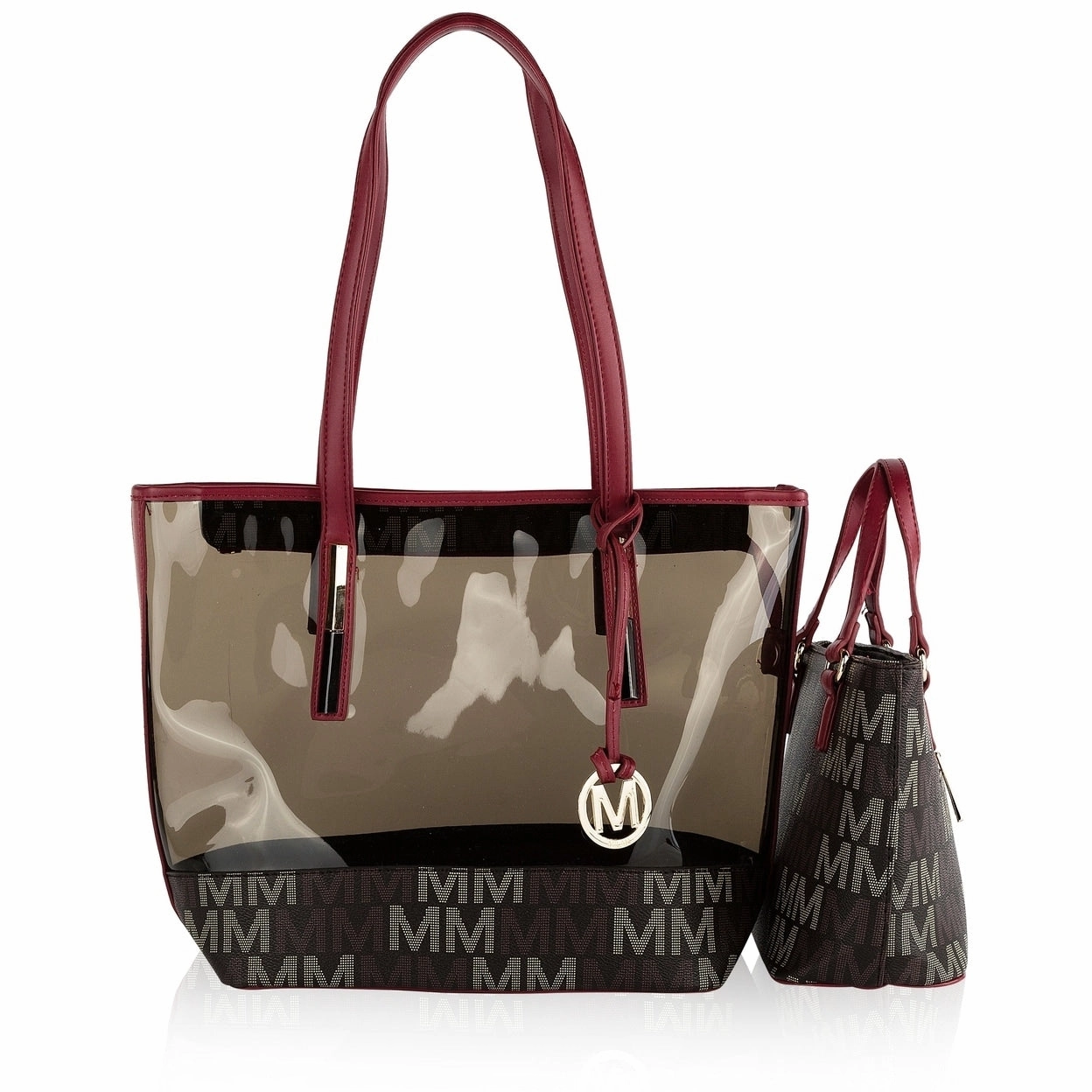 Mkfcollection Tayla Signature Tote Bag And Mini Tote Set Vegan Leather Designer