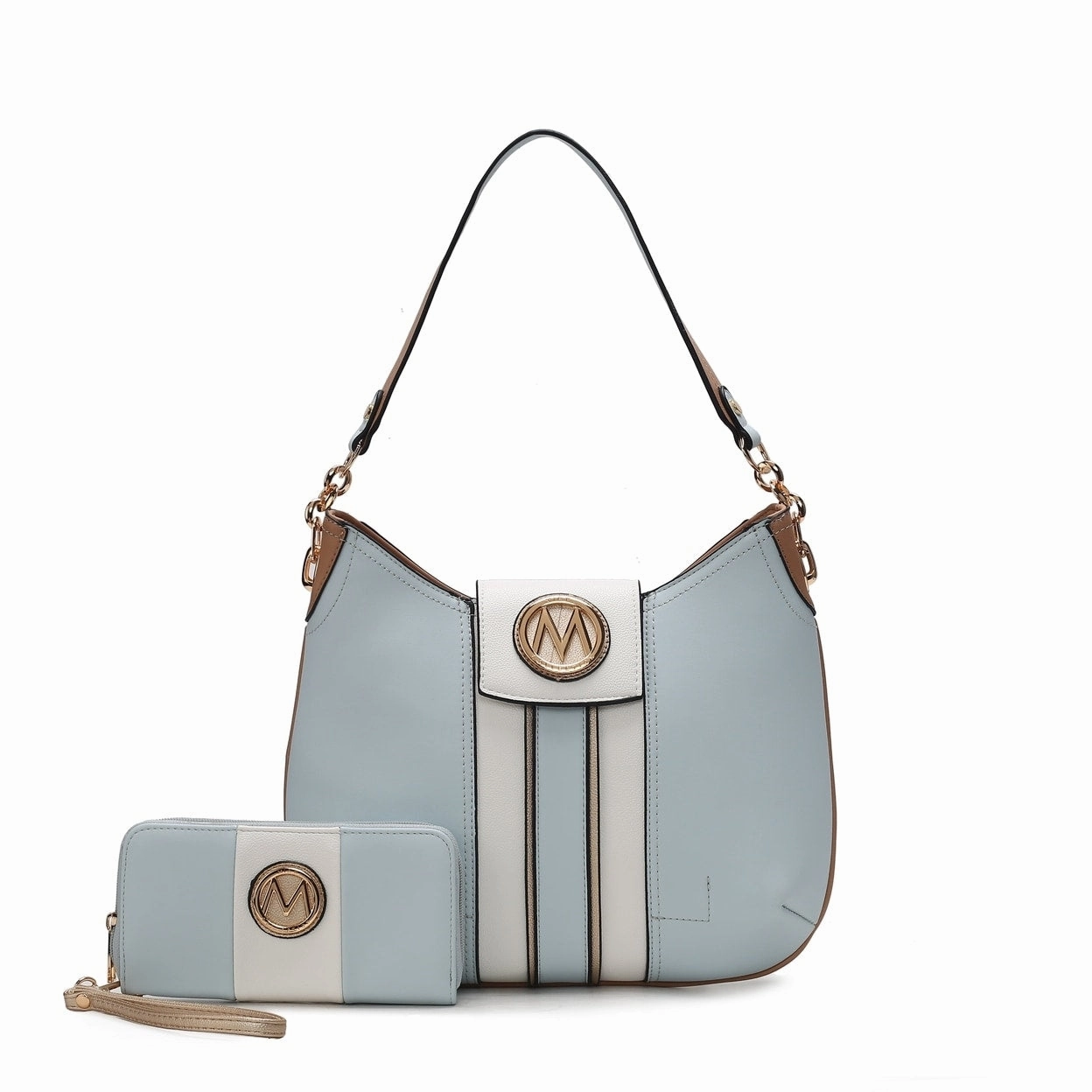Mkfcollection Torri Hobo Bag And Wallet Set Vegan Leather Designer Handbag