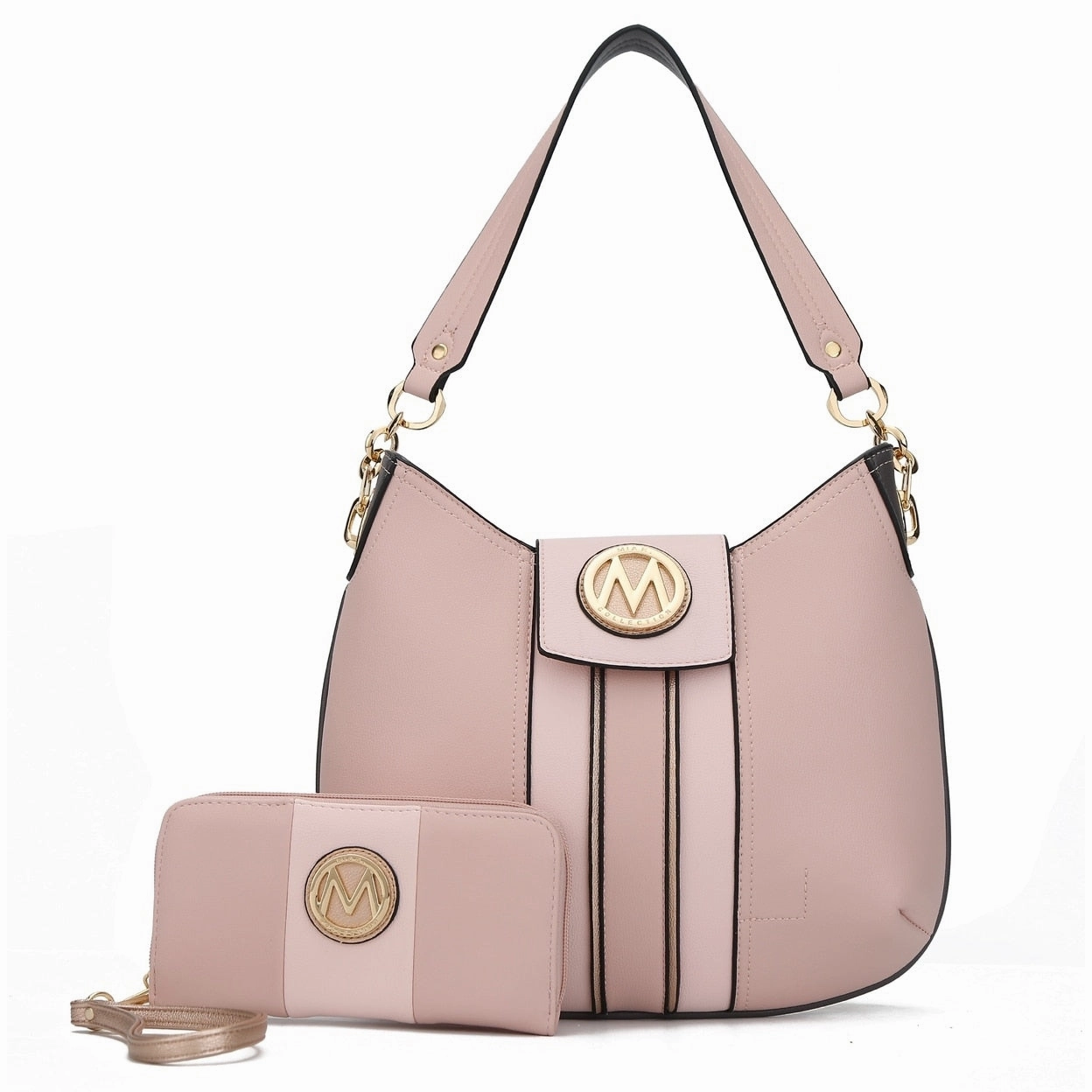 Mkfcollection Torri Hobo Bag And Wallet Set Vegan Leather Designer Handbag