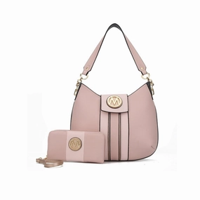 Mkfcollection Torri Hobo Bag And Wallet Set Vegan Leather Designer Handbag