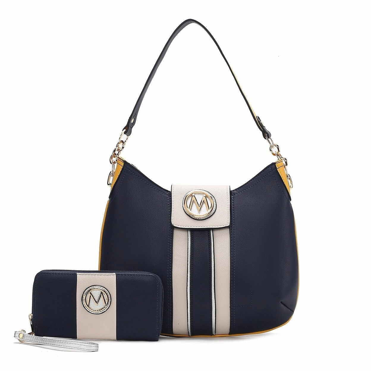 Mkfcollection Torri Hobo Bag And Wallet Set Vegan Leather Designer Handbag