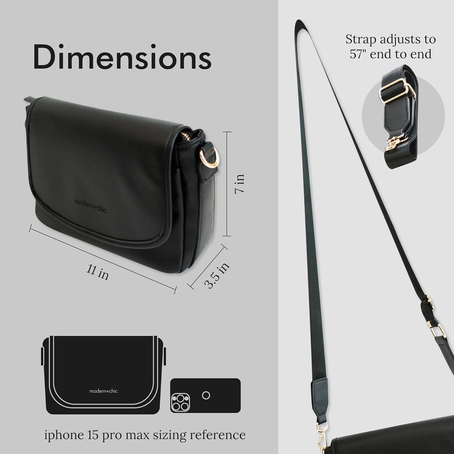 Modern Chic Crossbody Bag for Women - The Signature Crossbody Purse, Vegan Leather Sling Bag with Matching Wallet & Key Fob