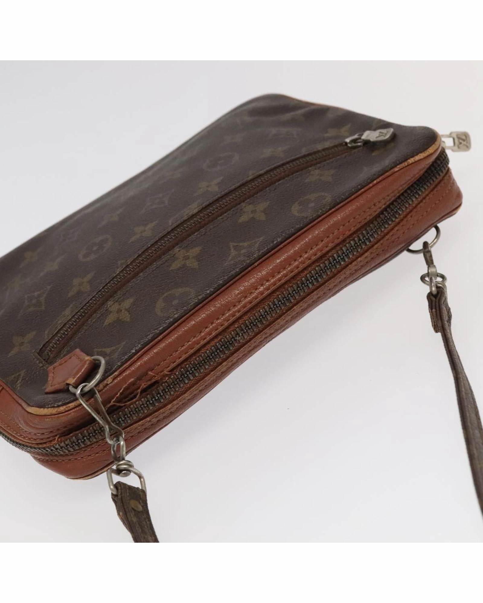 Monogram Canvas Shoulder Bag with Adjustable Strap
