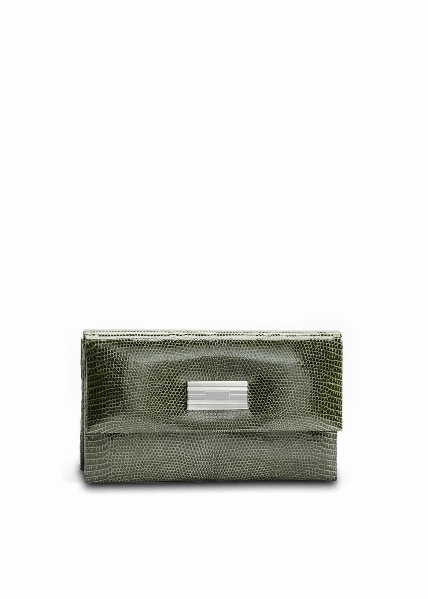 Monogram Clutch, Mini - Green Exotic Lizard