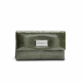 Monogram Clutch, Mini - Green Exotic Lizard
