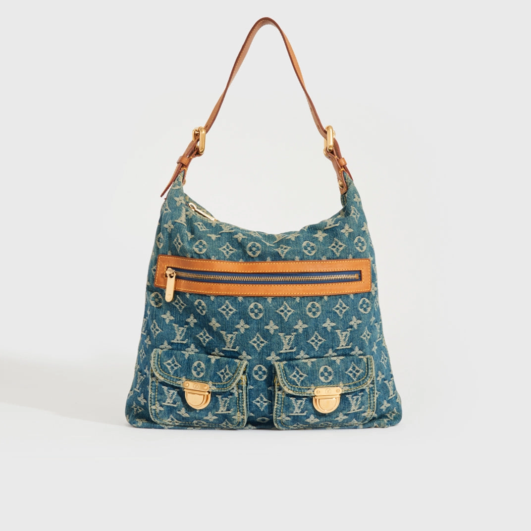 Monogram Denim Baggy GM Shoulder Bag in Blue 2005