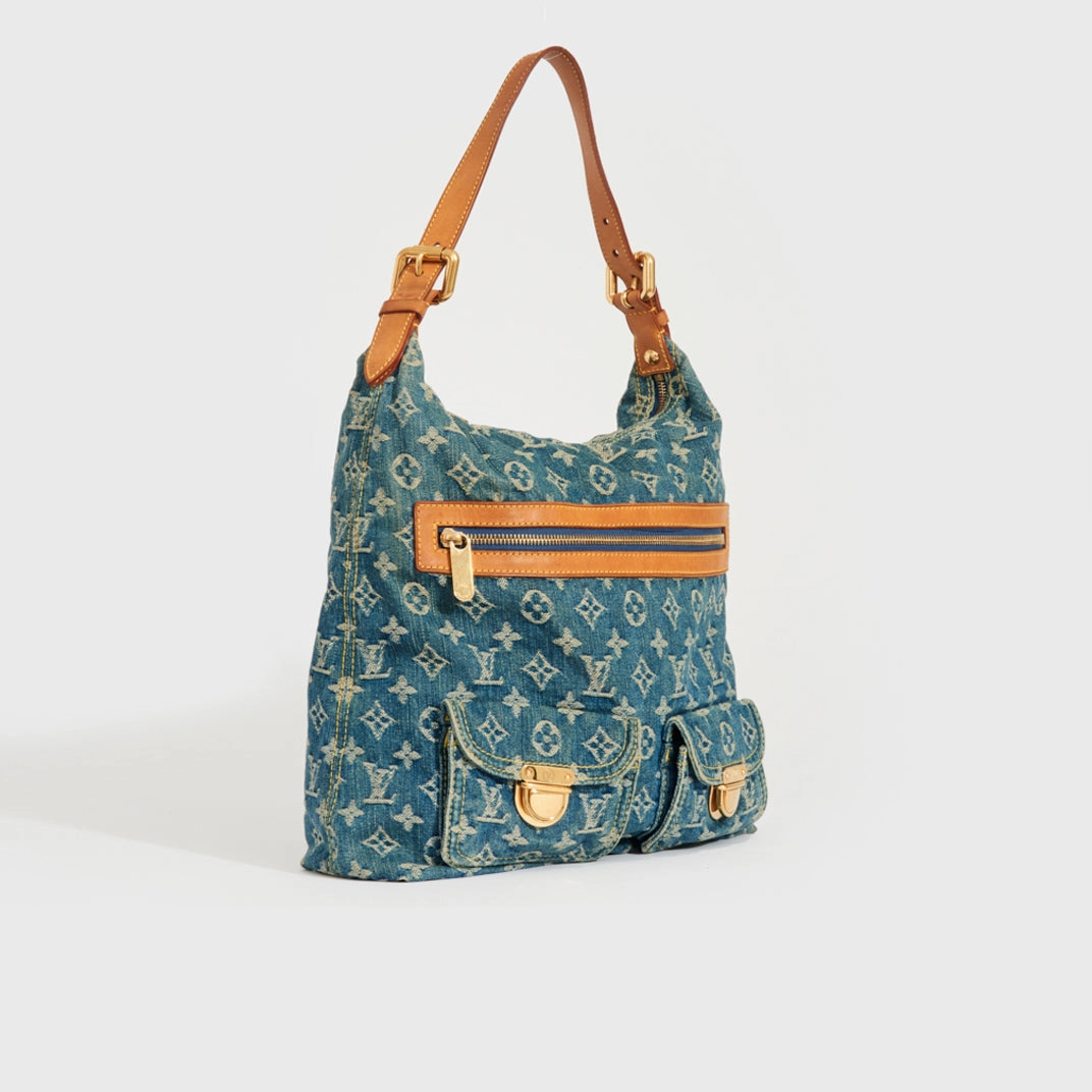 Monogram Denim Baggy GM Shoulder Bag in Blue 2005