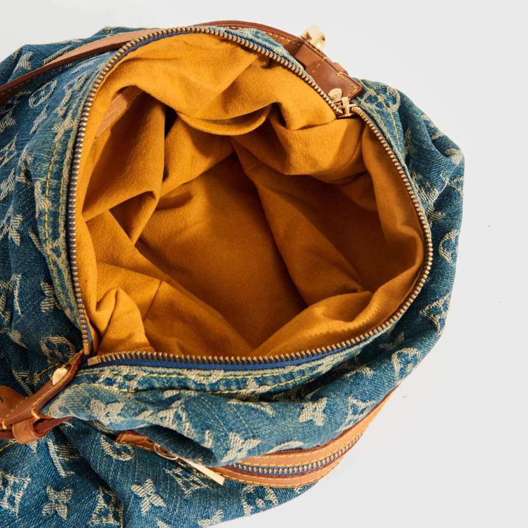 Monogram Denim Baggy GM Shoulder Bag in Blue 2005
