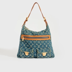 Monogram Denim Baggy GM Shoulder Bag in Blue 2005