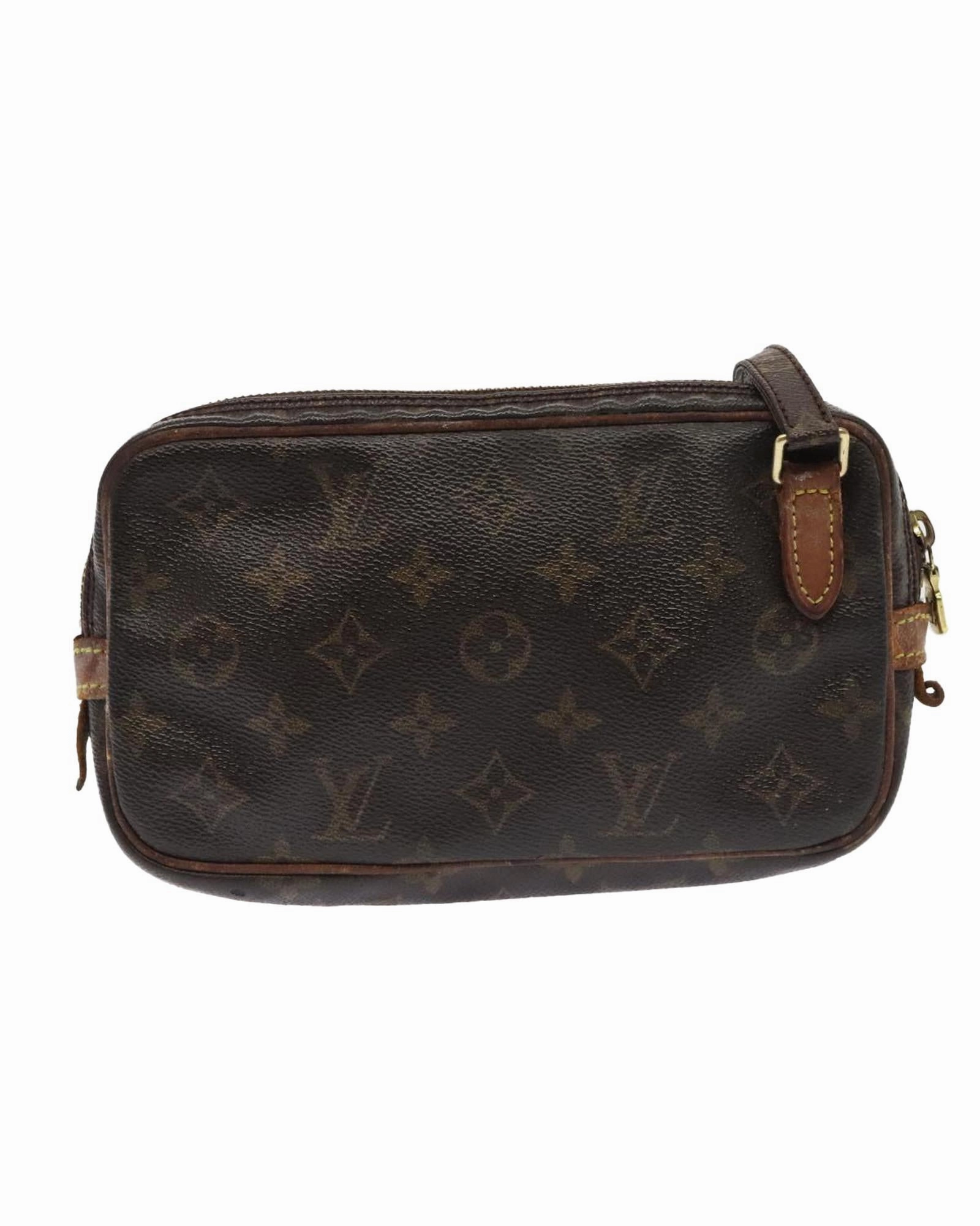 Monogram Pattern Shoulder Bag with Adjustable Strap