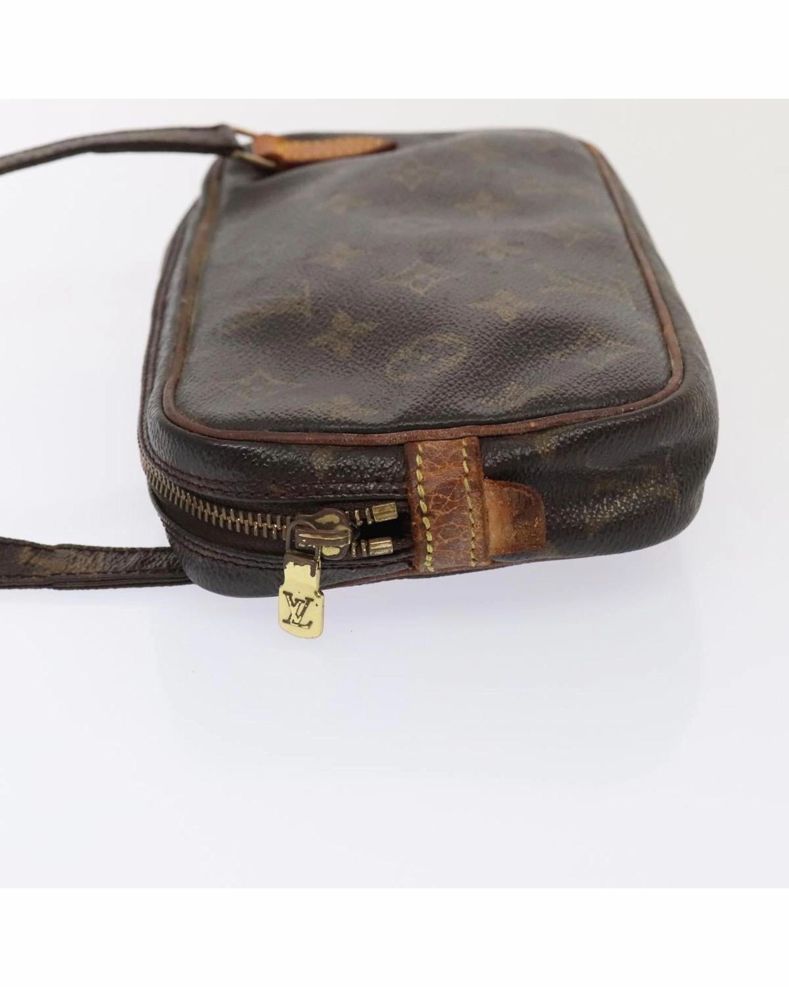 Monogram Pattern Shoulder Bag with Adjustable Strap