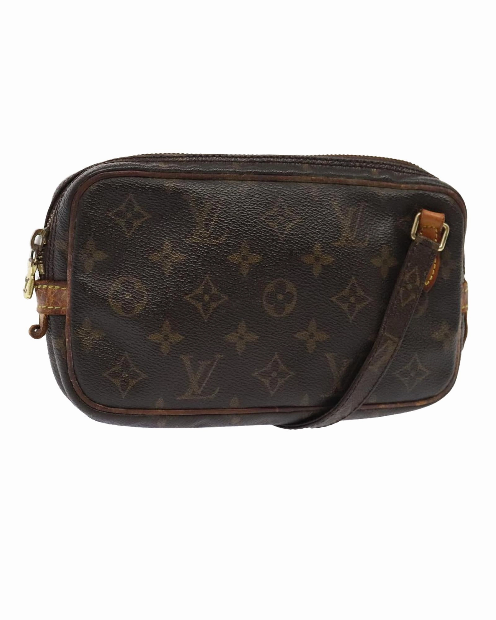 Monogram Pattern Shoulder Bag with Adjustable Strap