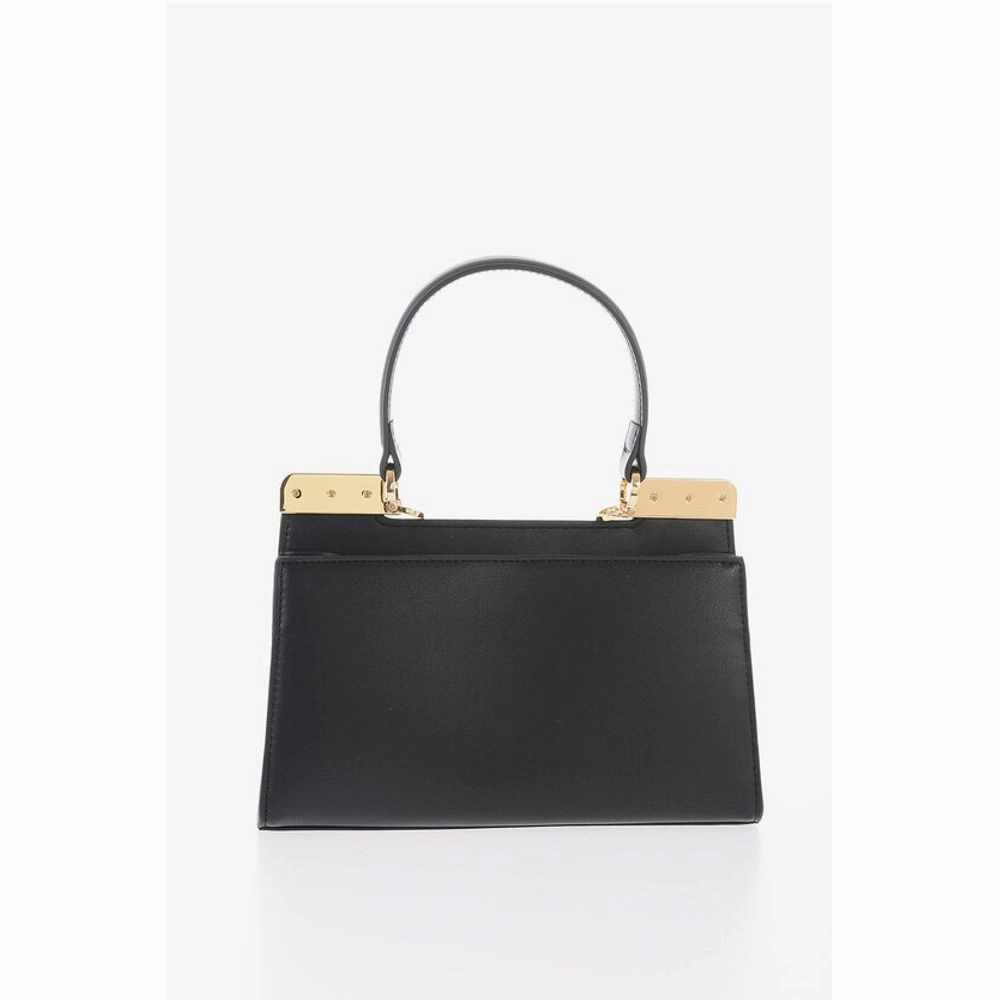 Moschino LOVE 2 Compartment Faux Leather Handle Bag with Removable Sh