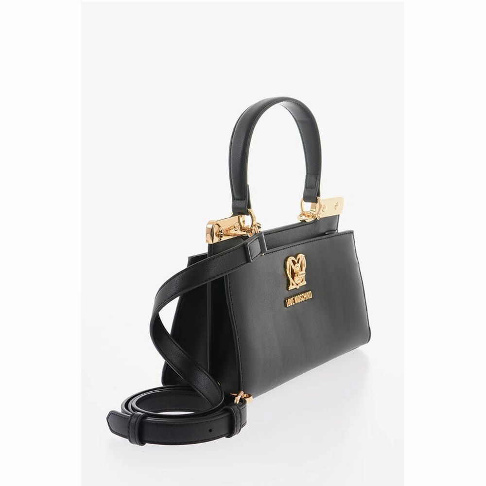 Moschino LOVE 2 Compartment Faux Leather Handle Bag with Removable Sh