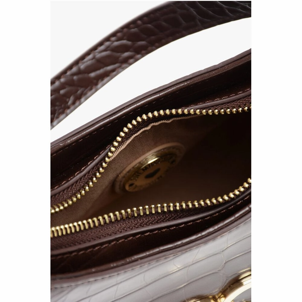 Moschino LOVE Crocodile Effect Faux Leather Hobo Bag