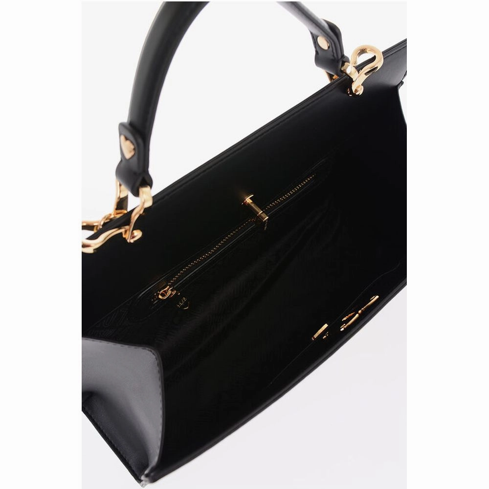 Moschino LOVE Faux Leather Bag with Golden Chain and Turn Lock Closur