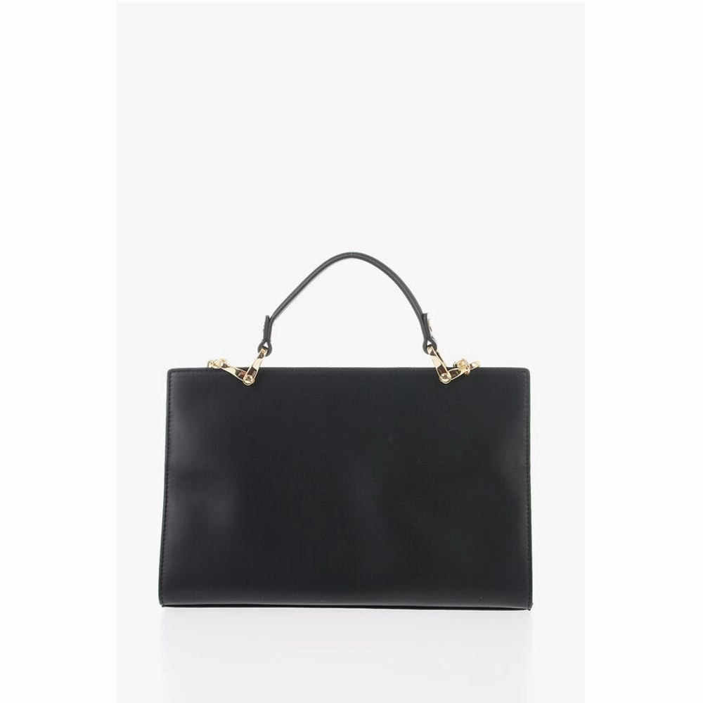 Moschino LOVE Faux Leather Bag with Golden Chain and Turn Lock Closur