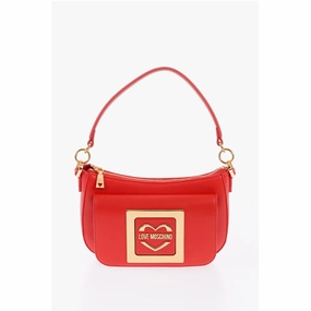 Moschino LOVE Faux Leather Bag with Removable Shoulder Strap and Meta