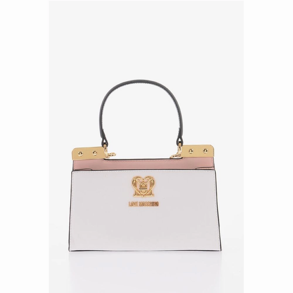 Moschino LOVE Faux Leather Handbag with Golden Details