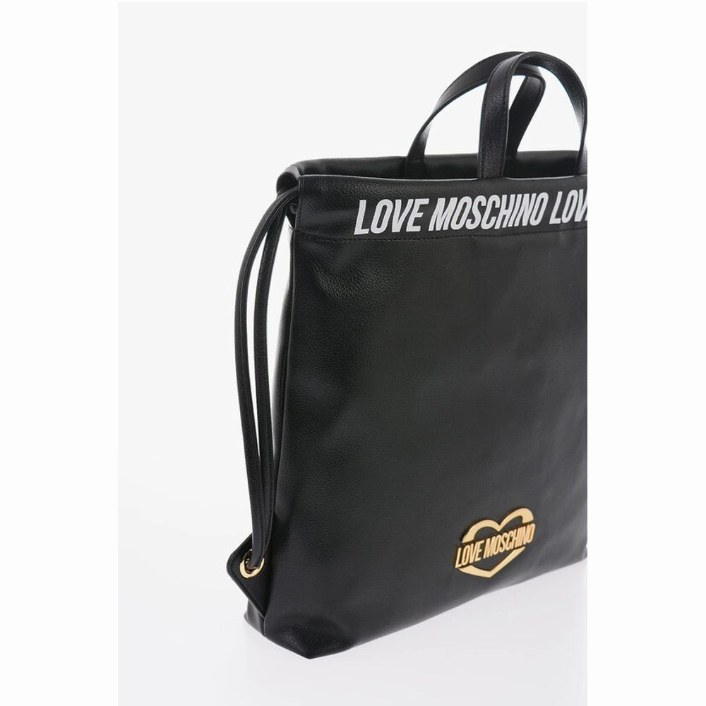 Moschino LOVE Faux Leather Handbag with Printed Women's Logo