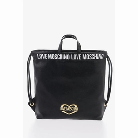 Moschino LOVE Faux Leather Handbag with Printed Women's Logo