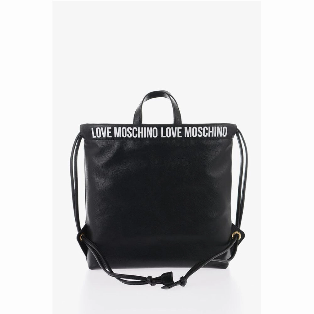 Moschino LOVE Faux Leather Handbag with Printed Women's Logo
