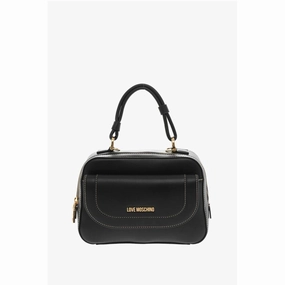Moschino LOVE Faux Leather Handbag with Visible Stitching