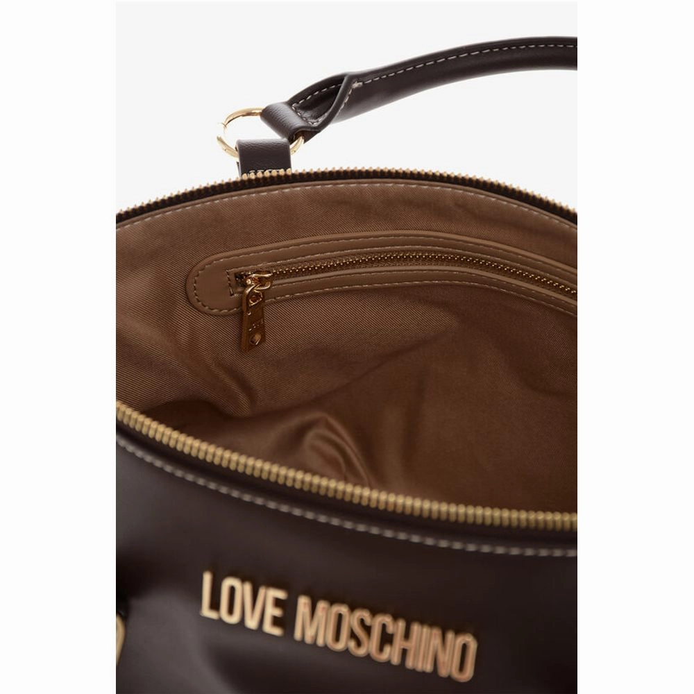 Moschino LOVE Faux Leather Hande Bag With Golden Logo