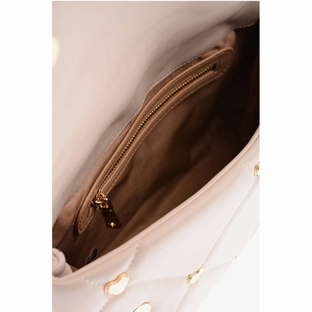 Moschino LOVE Faux Leather Quilted Bag with All-Over Hearts