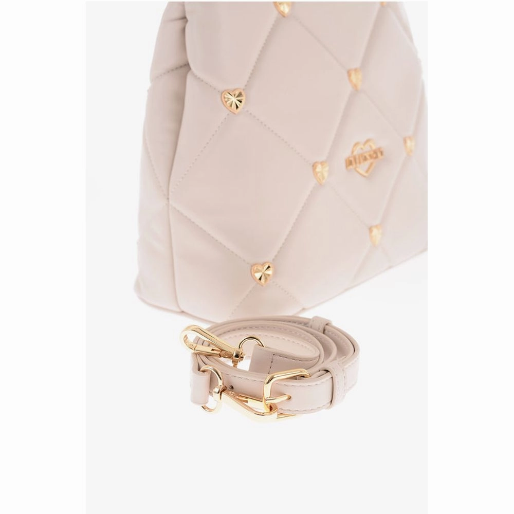 Moschino LOVE Faux Leather Quilted Bag with Golden Details and Women's Remova
