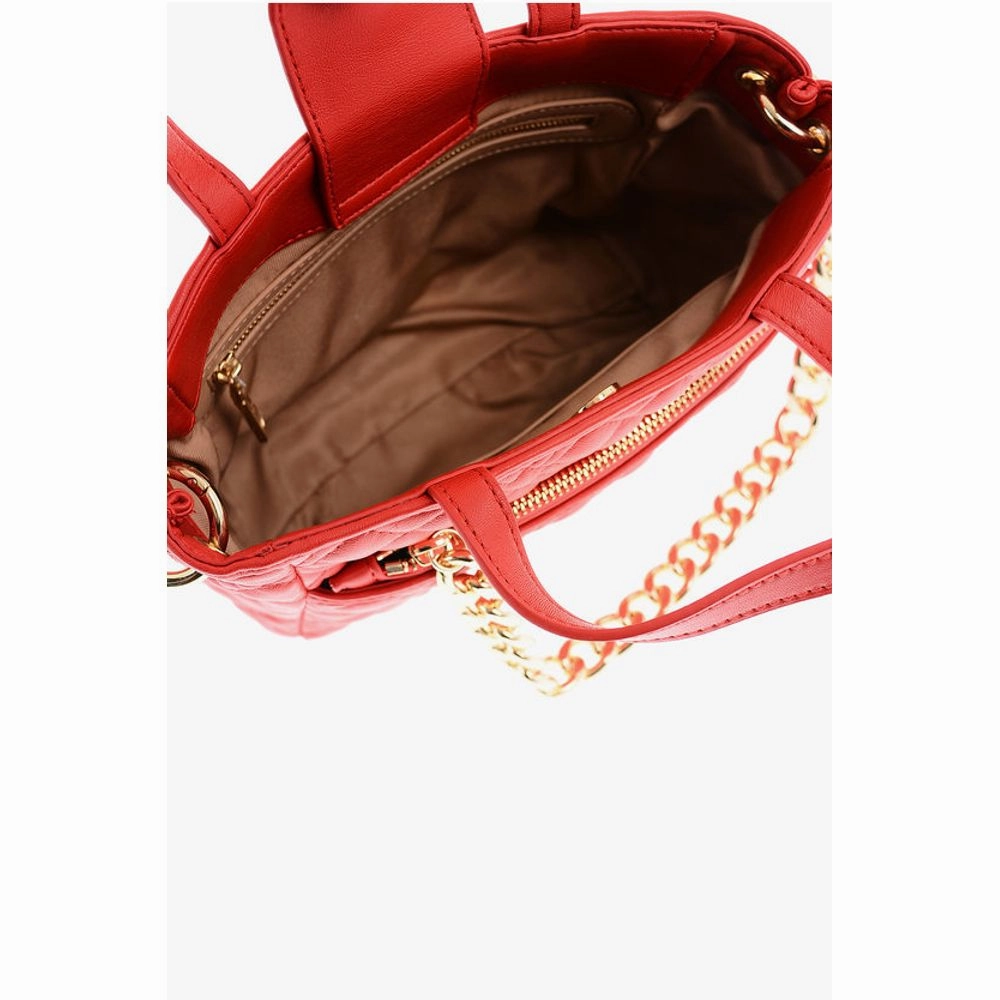 Moschino LOVE Faux Leather Quilted Mini Bag with Matching Pochette
