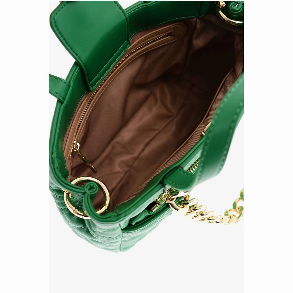 Moschino LOVE Faux Leather Quilted Mini Bag with Matching Pochette