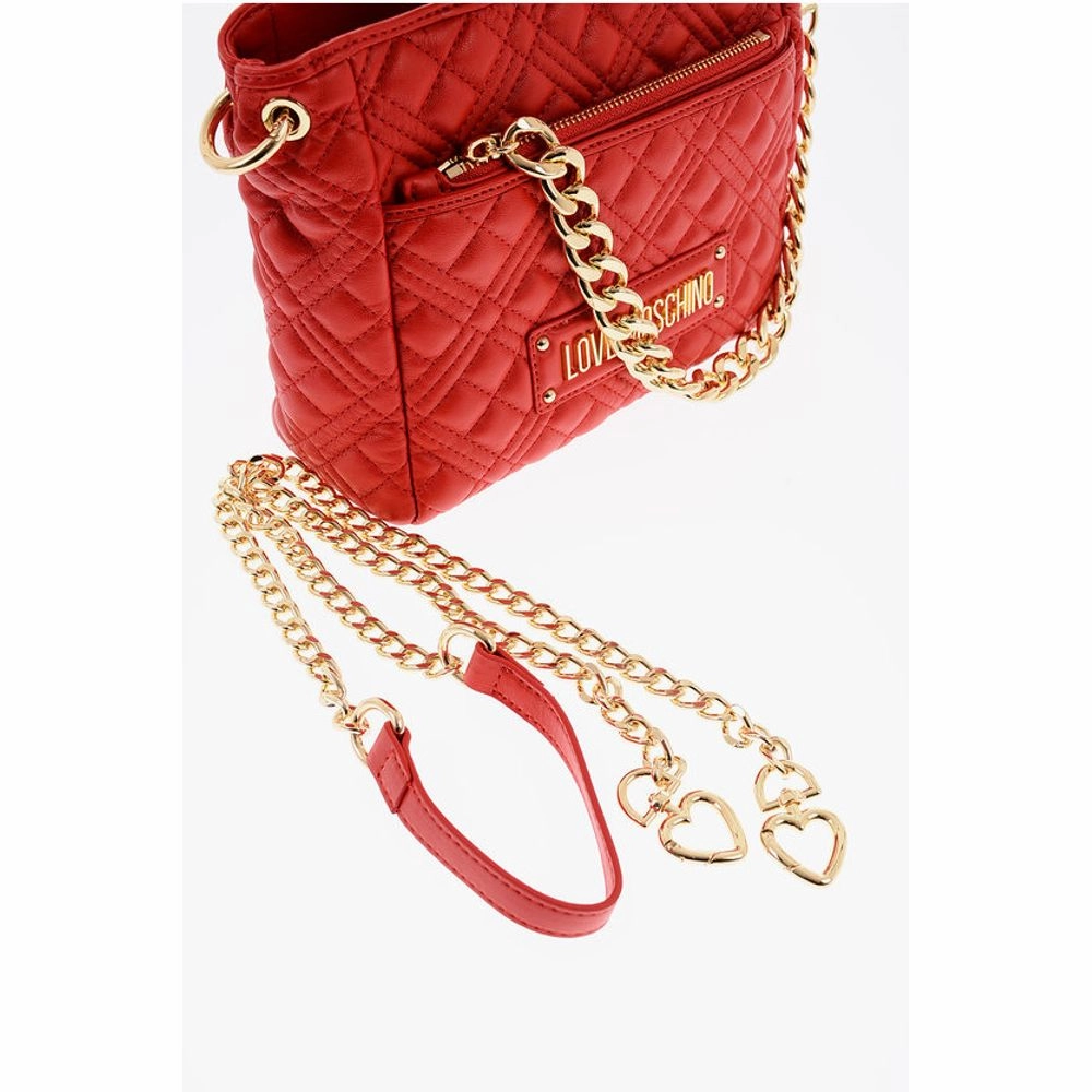 Moschino LOVE Faux Leather Quilted Mini Bag with Matching Pochette