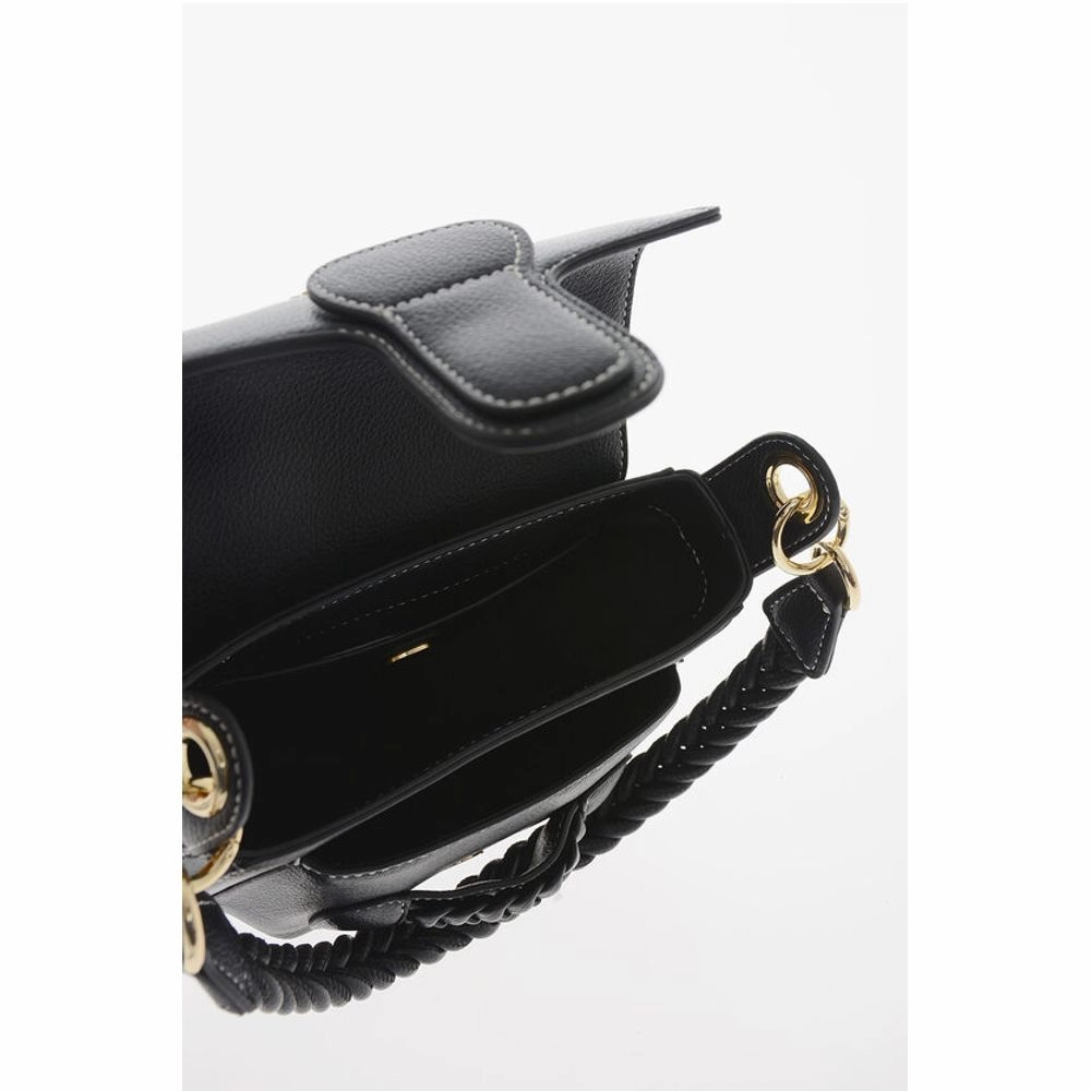 Moschino LOVE Faux Leather Saddle Bag with Braided Details