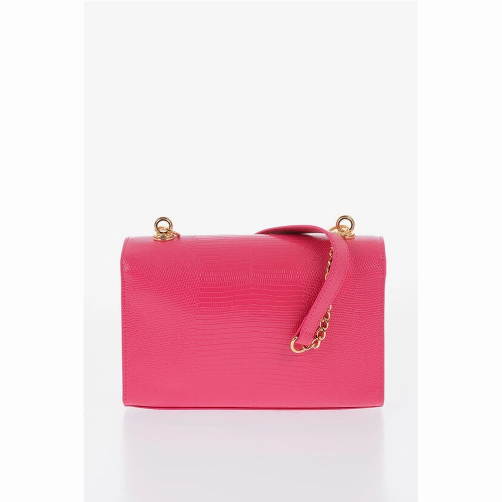Moschino LOVE Faux Leather Shoulder Bag with Metal Magnetic Closure