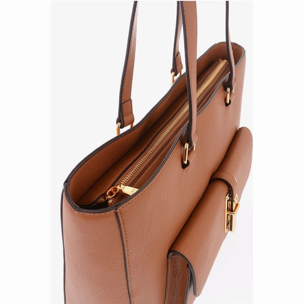 Moschino LOVE Faux Leather Tote Bag with Golden Women's Details