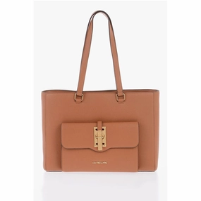 Moschino LOVE Faux Leather Tote Bag with Golden Women's Details