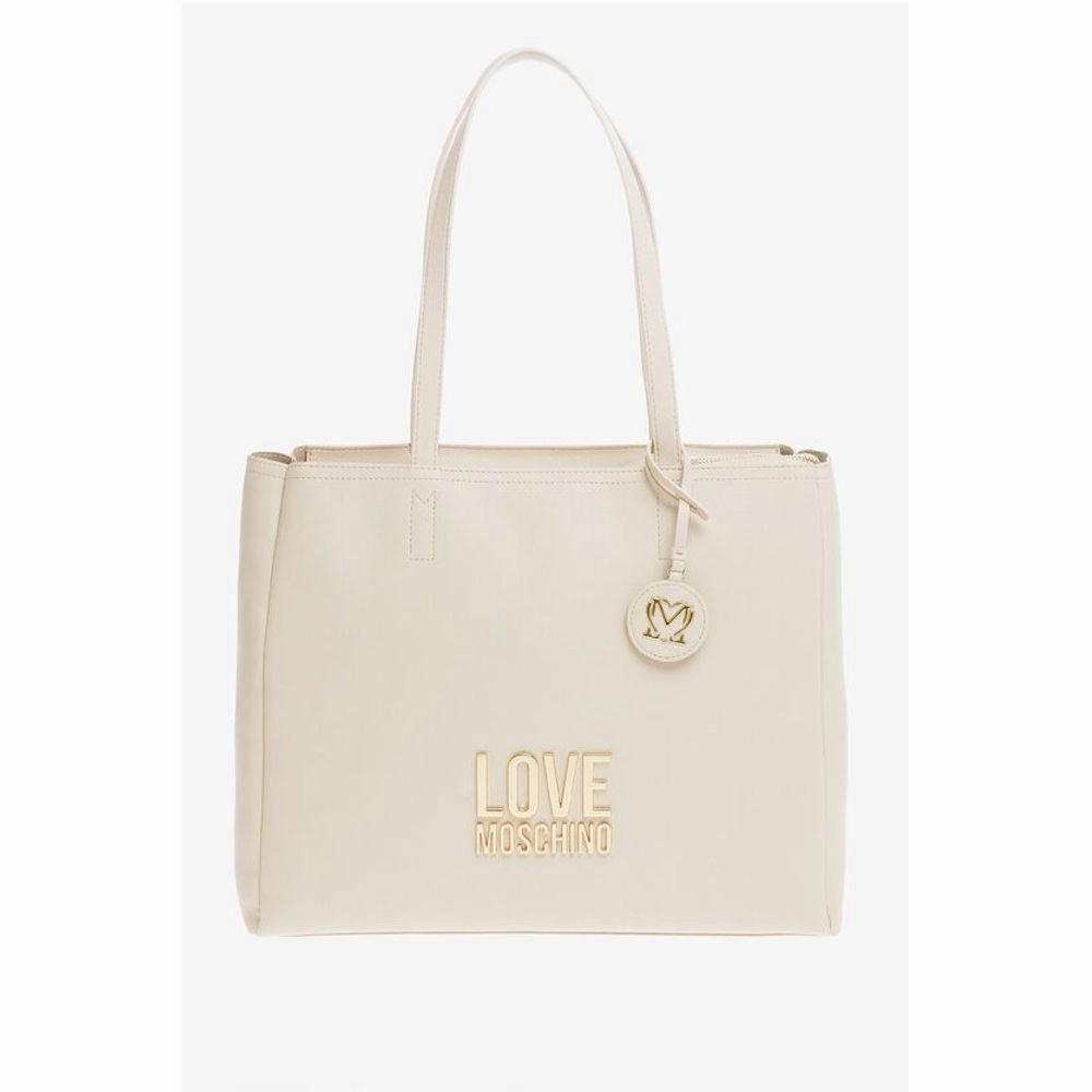 Moschino LOVE Faux Leather Tote Bag with Golden Women's Logo