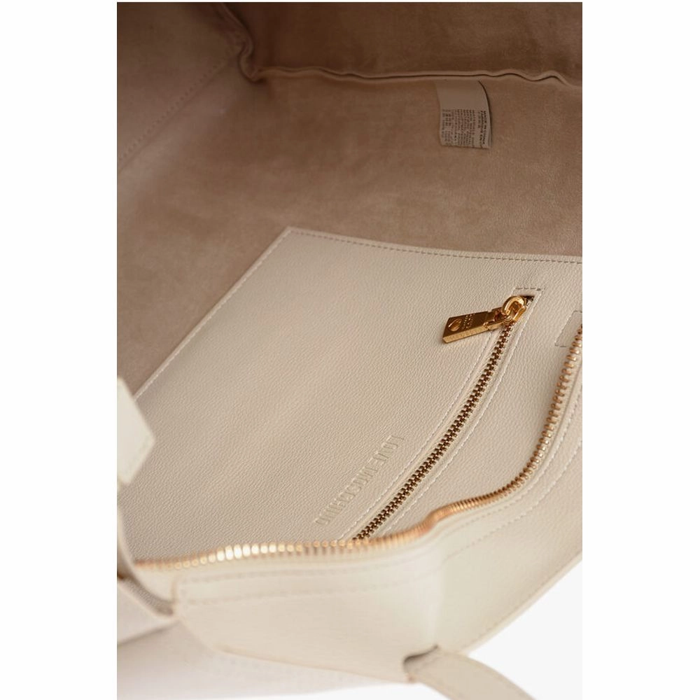 Moschino LOVE Faux Leather Tote Bag with Golden Women's Logo