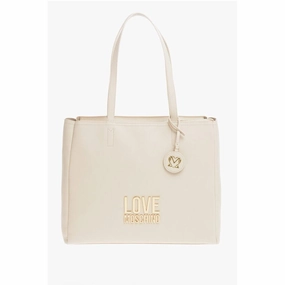 Moschino LOVE Faux Leather Tote Bag with Golden Women's Logo